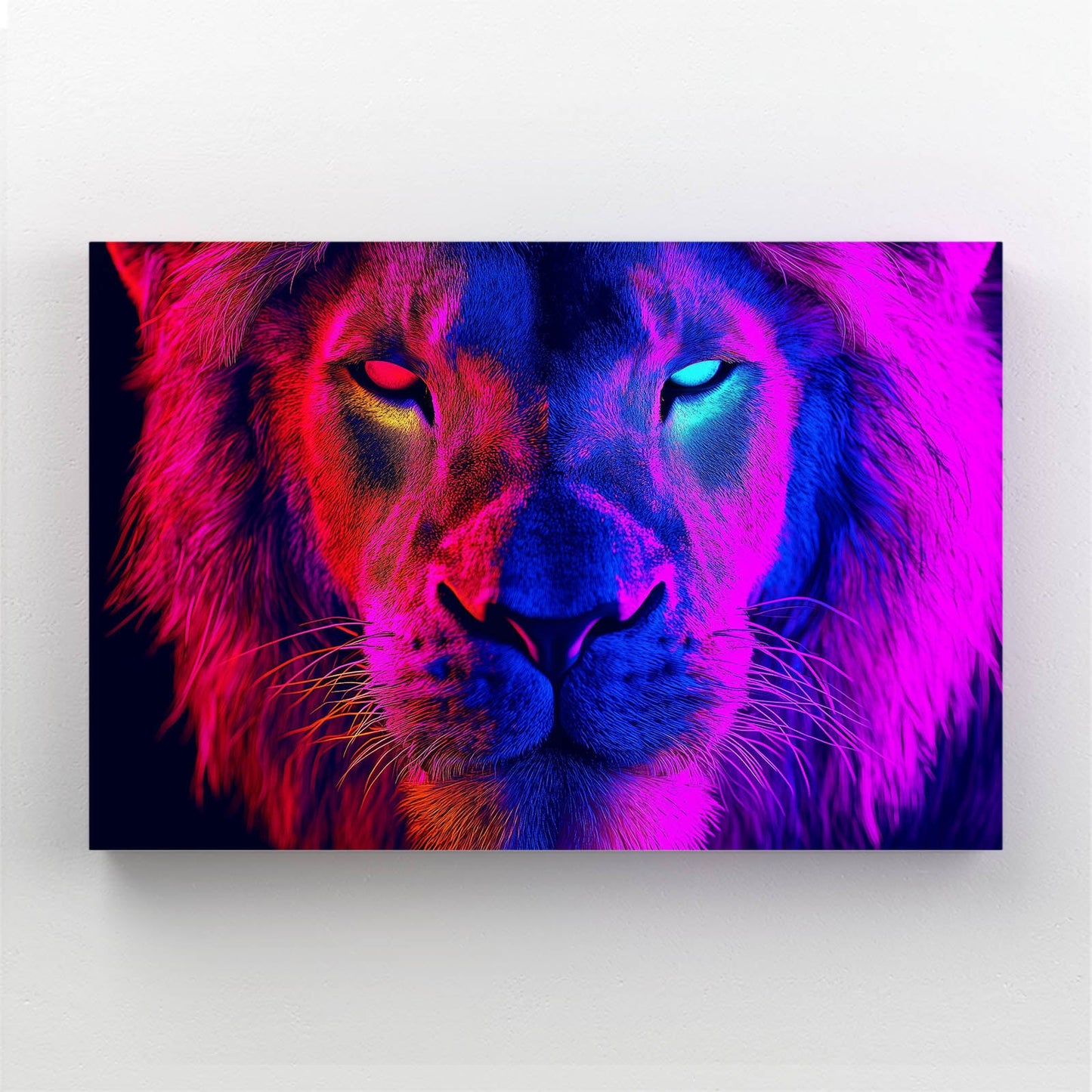 Neon Lion Wall Art