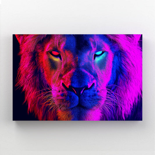 Neon Lion Wall Art