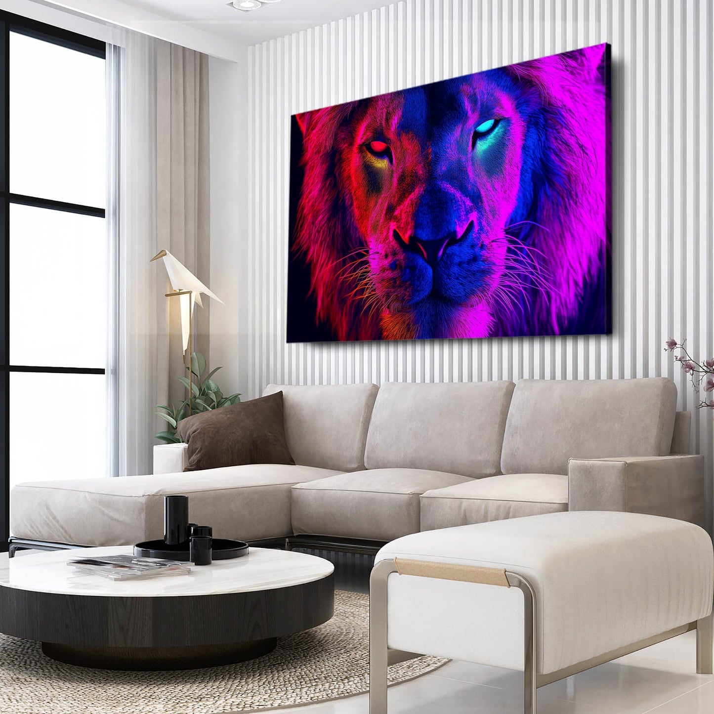 Neon Lion Wall Art