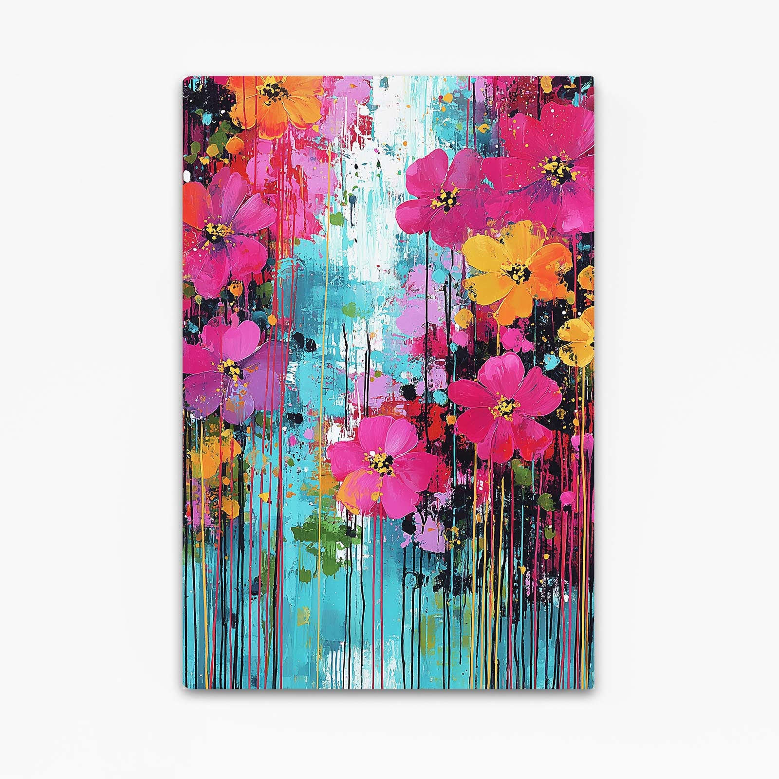 Neon Meadow Drip Cherry Blossom Wall Art – neon meadow drip cherry blossom canvas print
