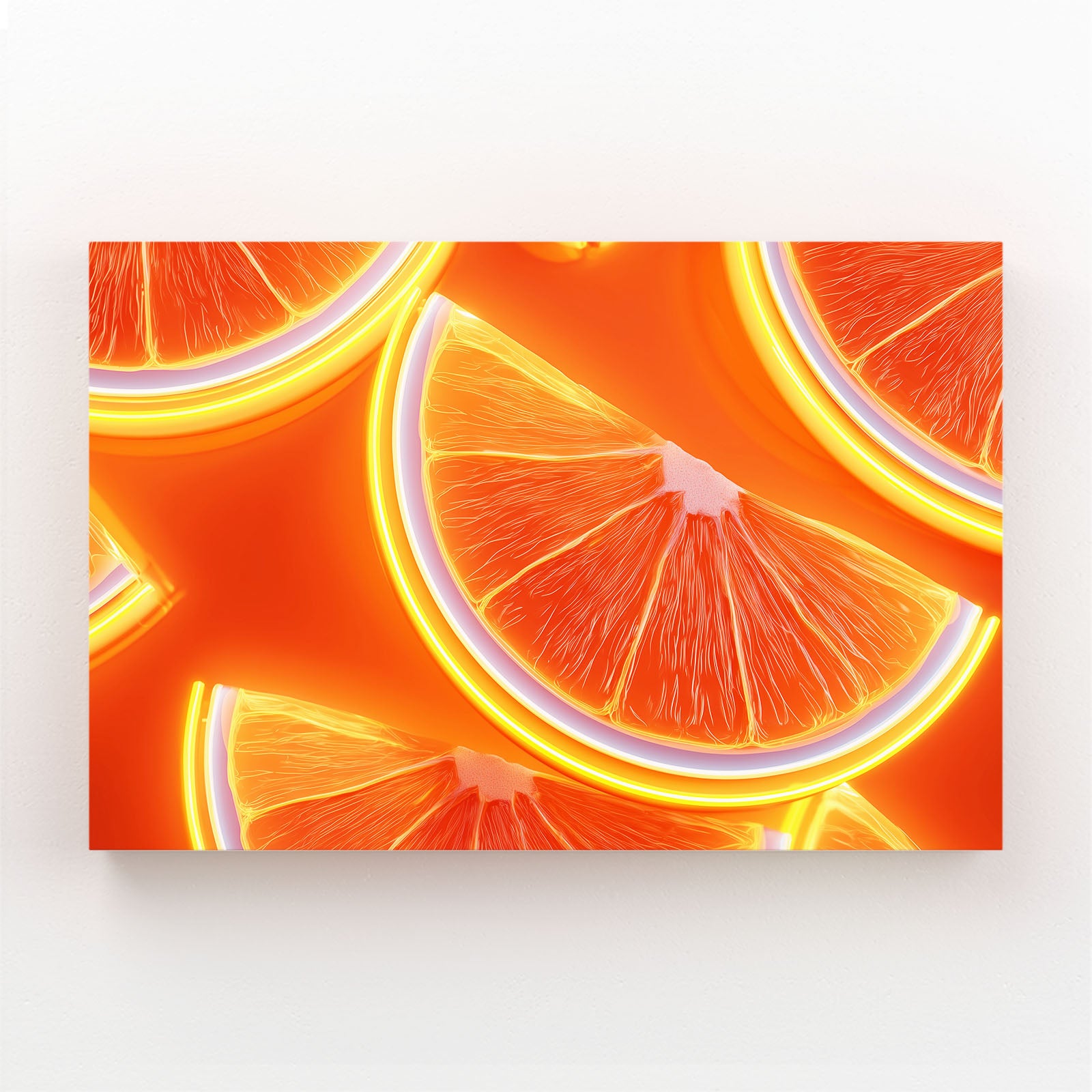 Neon Orange Slices Fruit Wall Art – neon orange slices fruit canvas print