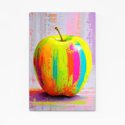 Neon Paint Strokes Apple Canvas – neon paint strokes apple canvas print
