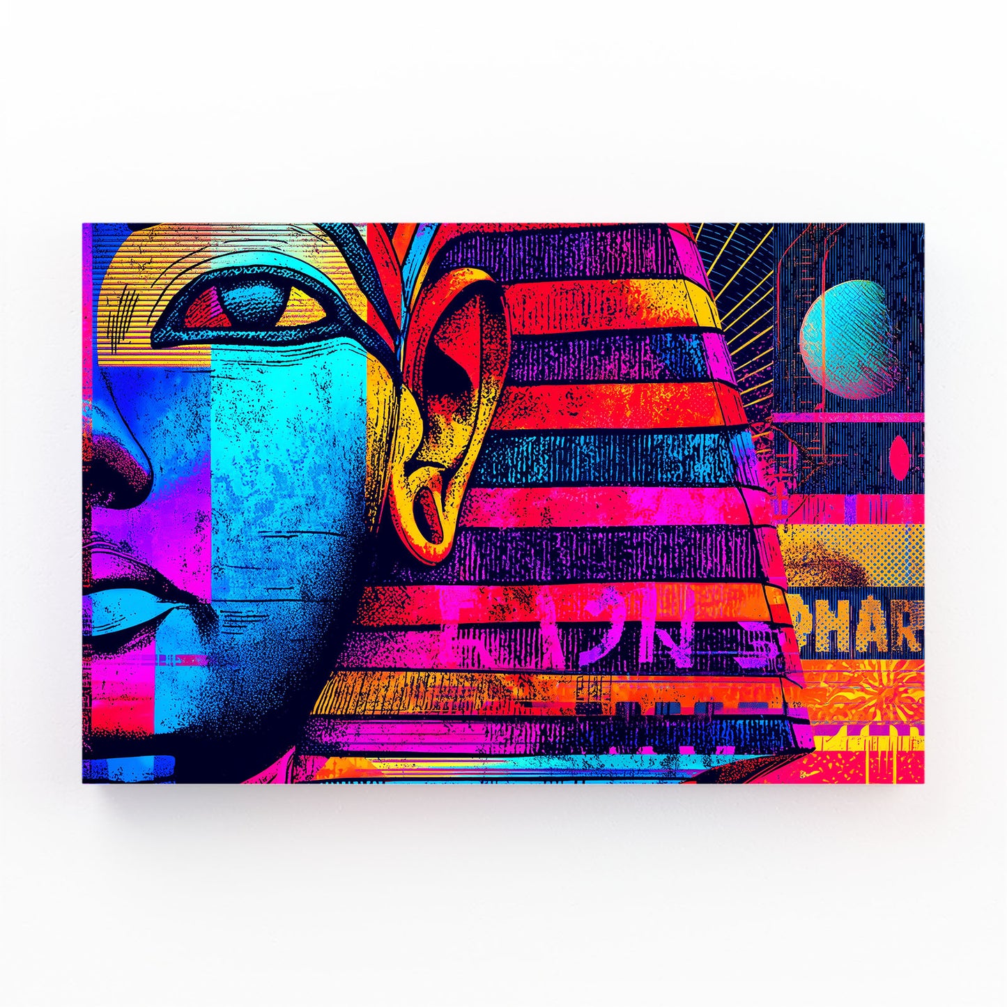Neon Pharaoh Face Egyptian Canvas – neon pharaoh face egyptian canvas print