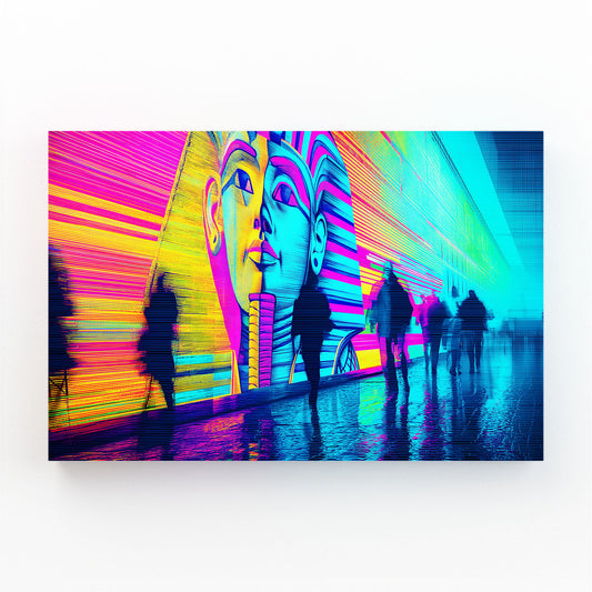 Neon Pharaoh Silhouettes Egyptian Prints – neon pharaoh silhouettes egyptian canvas print