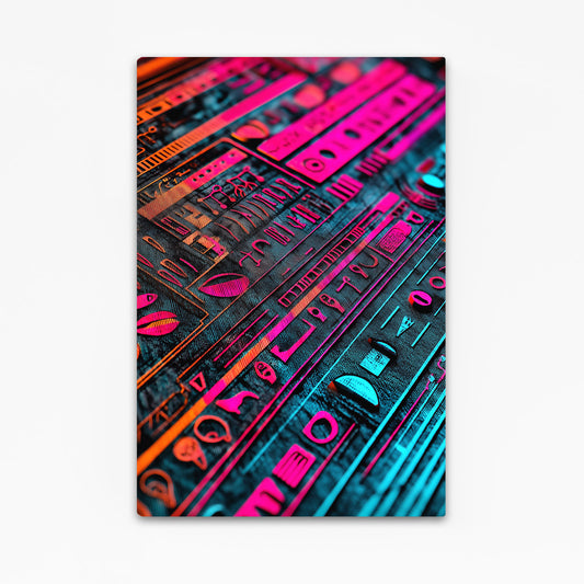 Neon Pink Hieroglyph Egyptian Wall Decor – neon pink hieroglyph egyptian canvas print