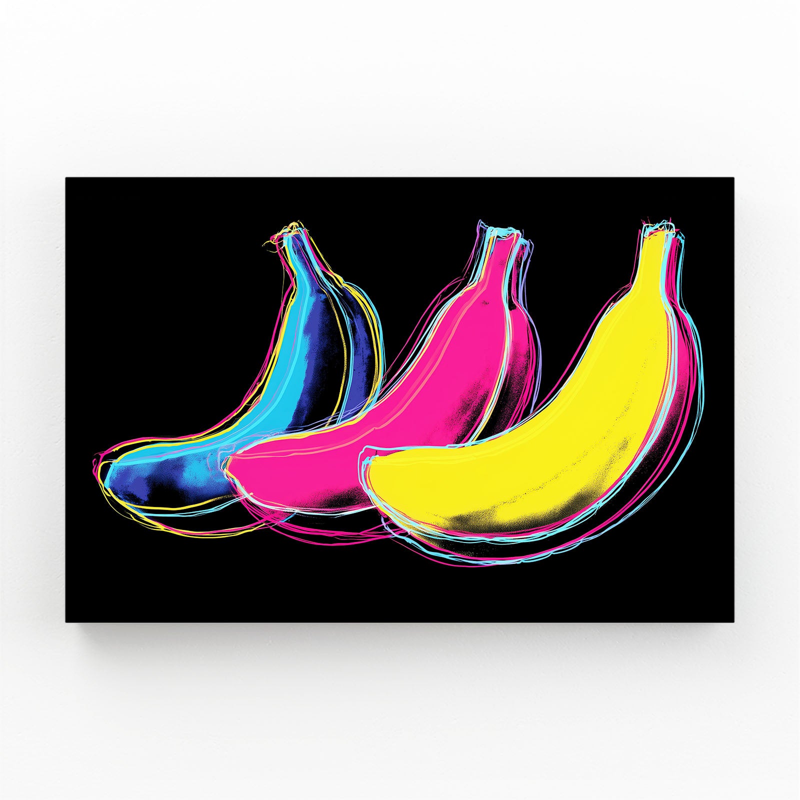 Neon Pop Bananas Fruit Art – neon pop bananas fruit canvas print