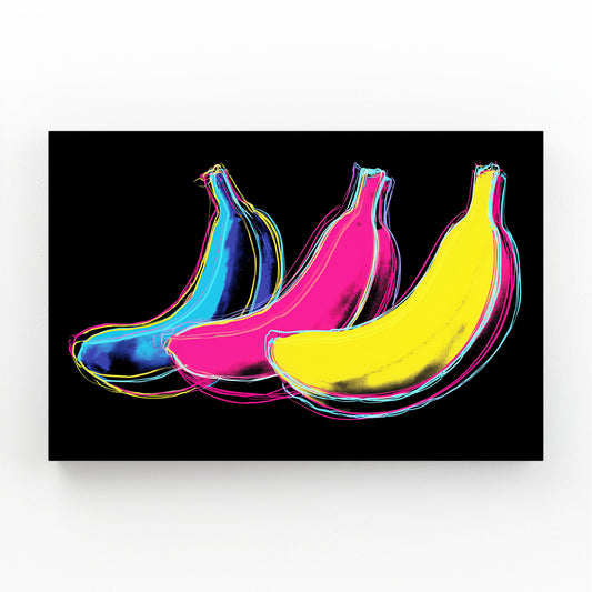 Neon Pop Bananas Fruit Art – neon pop bananas fruit canvas print