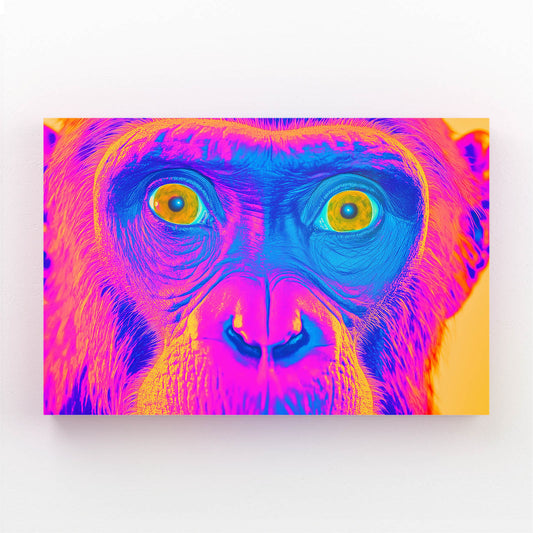 Neon Psychedelic Face Monkey Prints – neon psychedelic face monkey canvas print