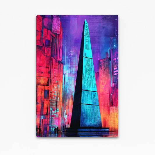 Neon Pyramid Geometric Egyptian Wall Art – neon pyramid geometric egyptian canvas print