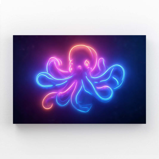 Neon Sign Glow Octopus Prints – neon sign glow octopus canvas print