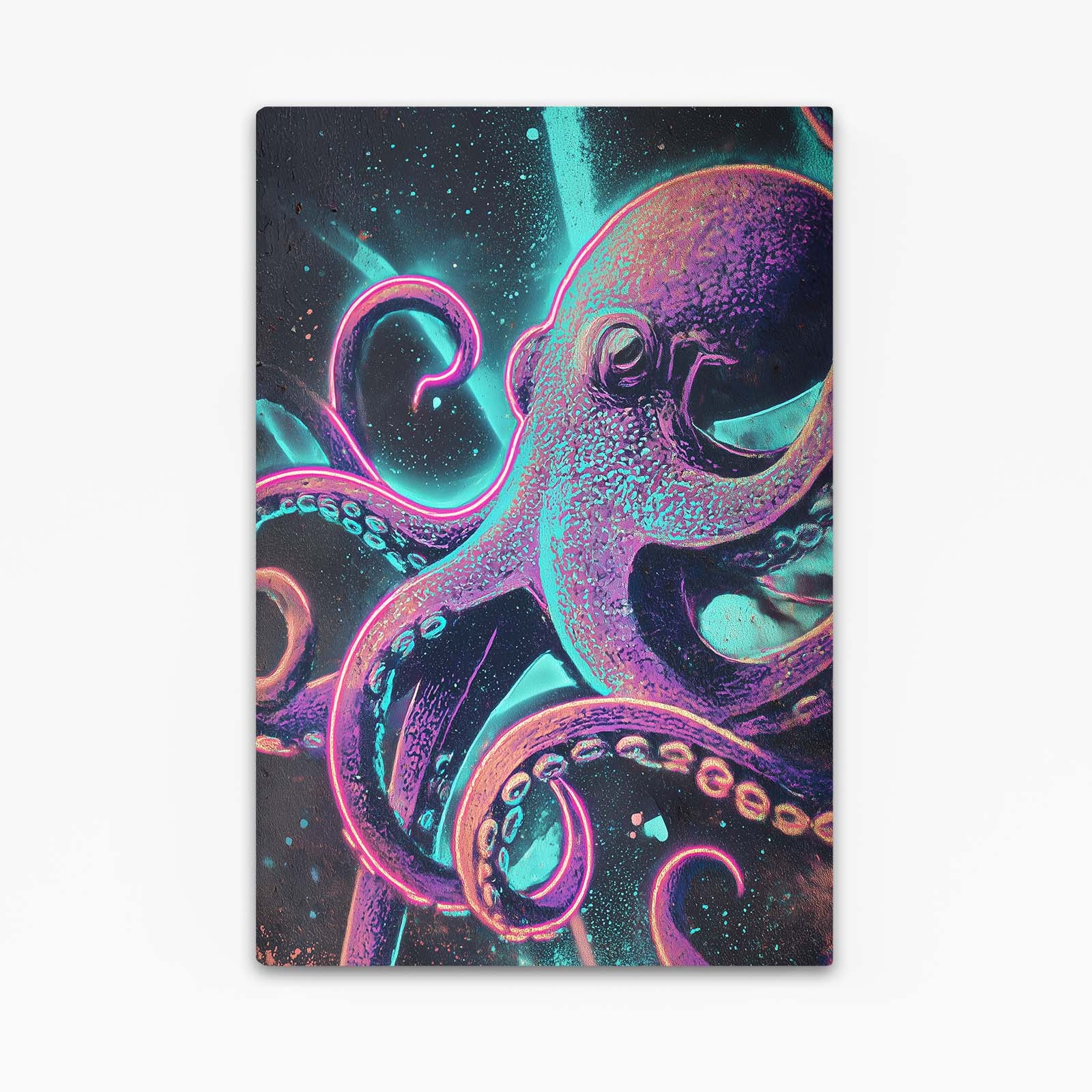 Neon Teal Tentacles Octopus Canvas Art – neon teal tentacles octopus canvas print