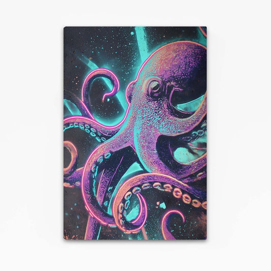 Neon Teal Tentacles Octopus Canvas Art – neon teal tentacles octopus canvas print