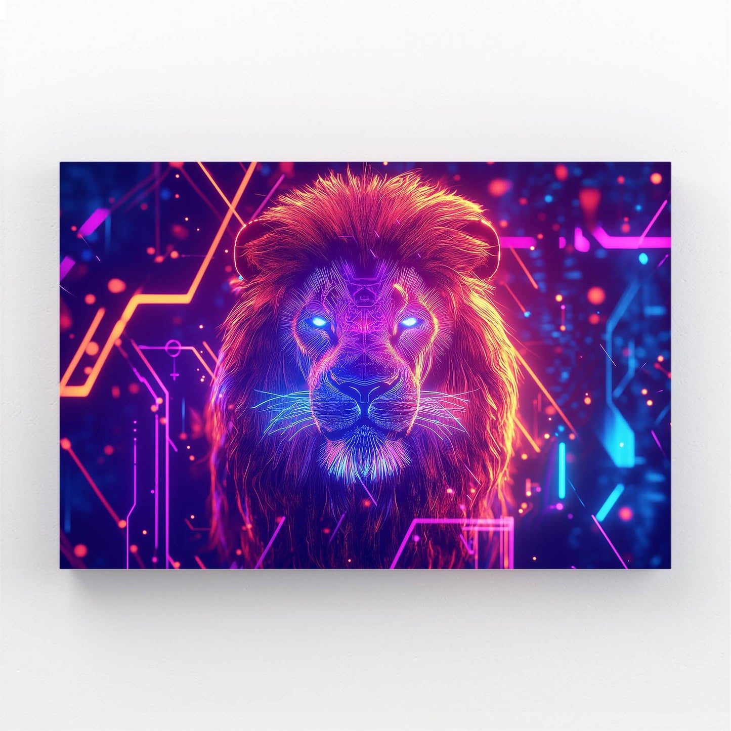 Neon Vision Lion Artwork