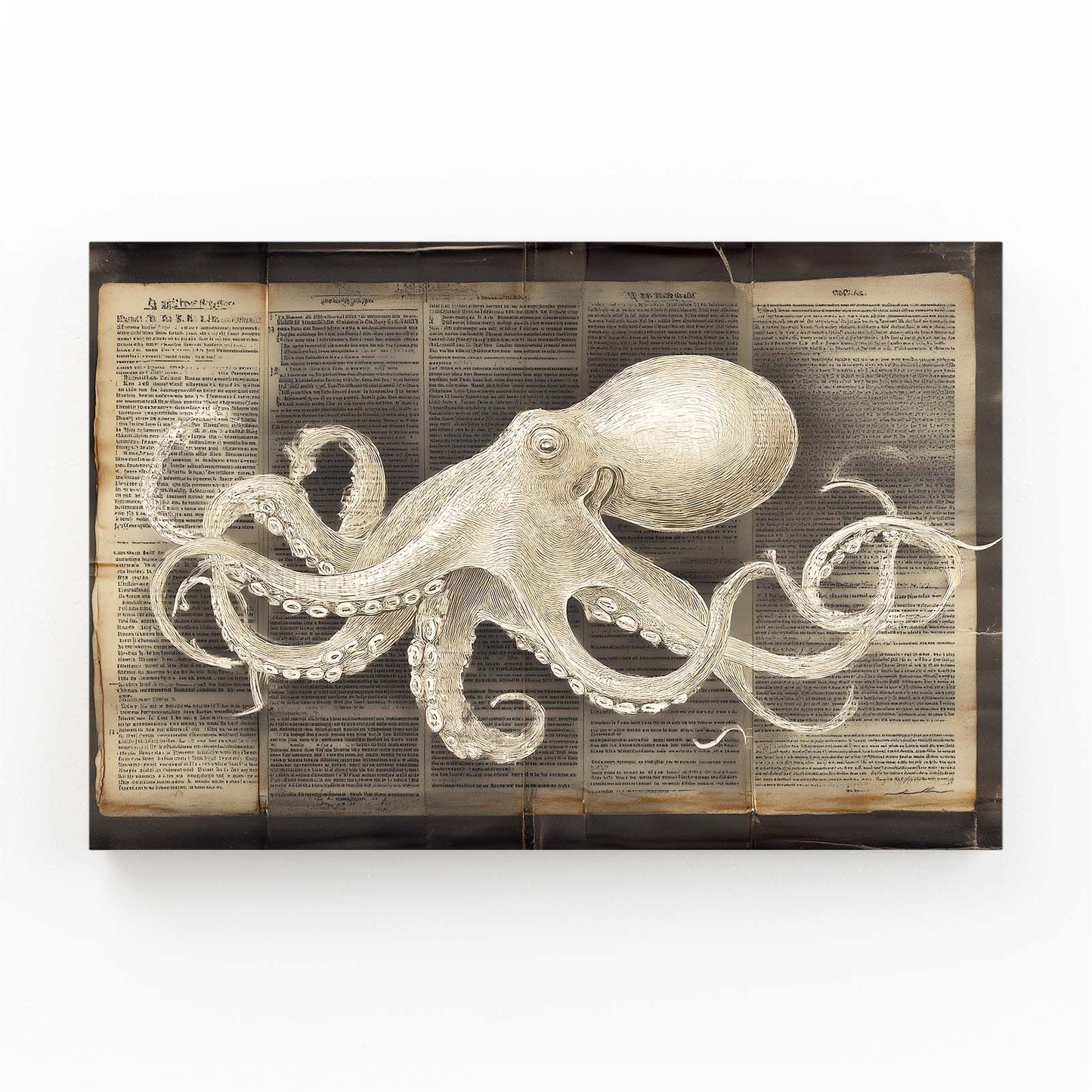 Newsprint Study Octopus Wall Art – newsprint study octopus canvas print