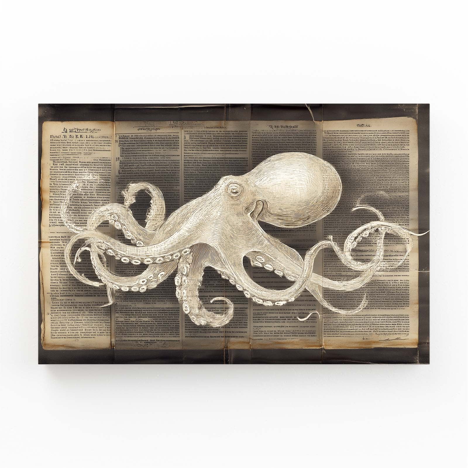 Newsprint Study Octopus Wall Art – newsprint study octopus canvas print