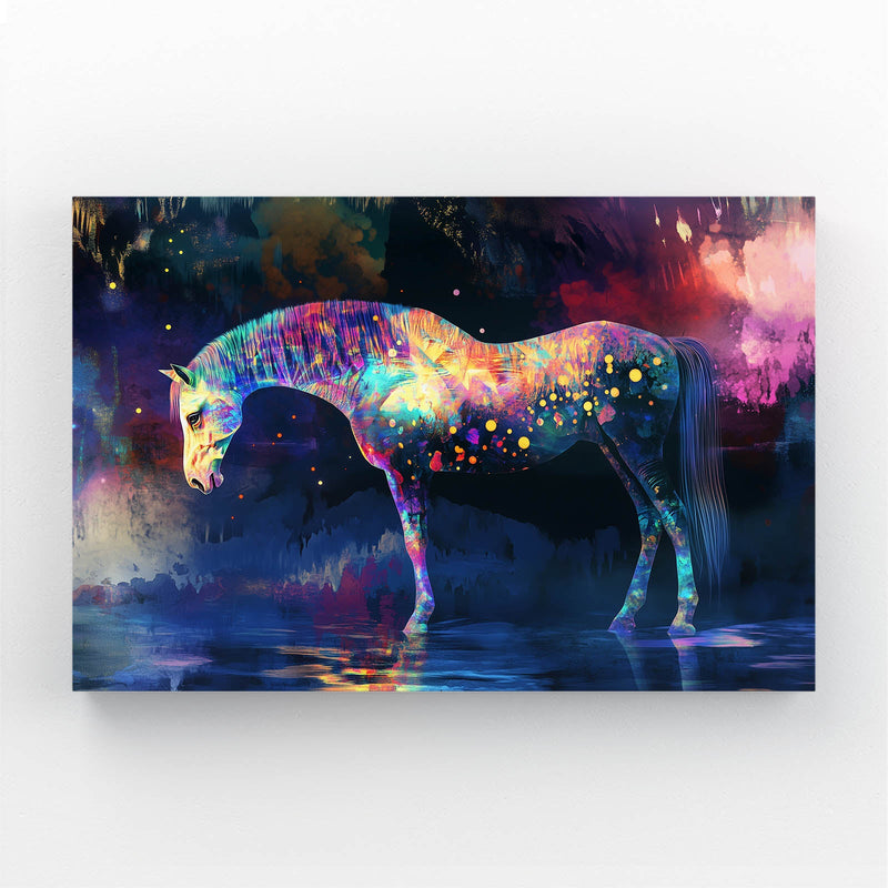 Nightly Horse Canvas – angled canvas view on white background