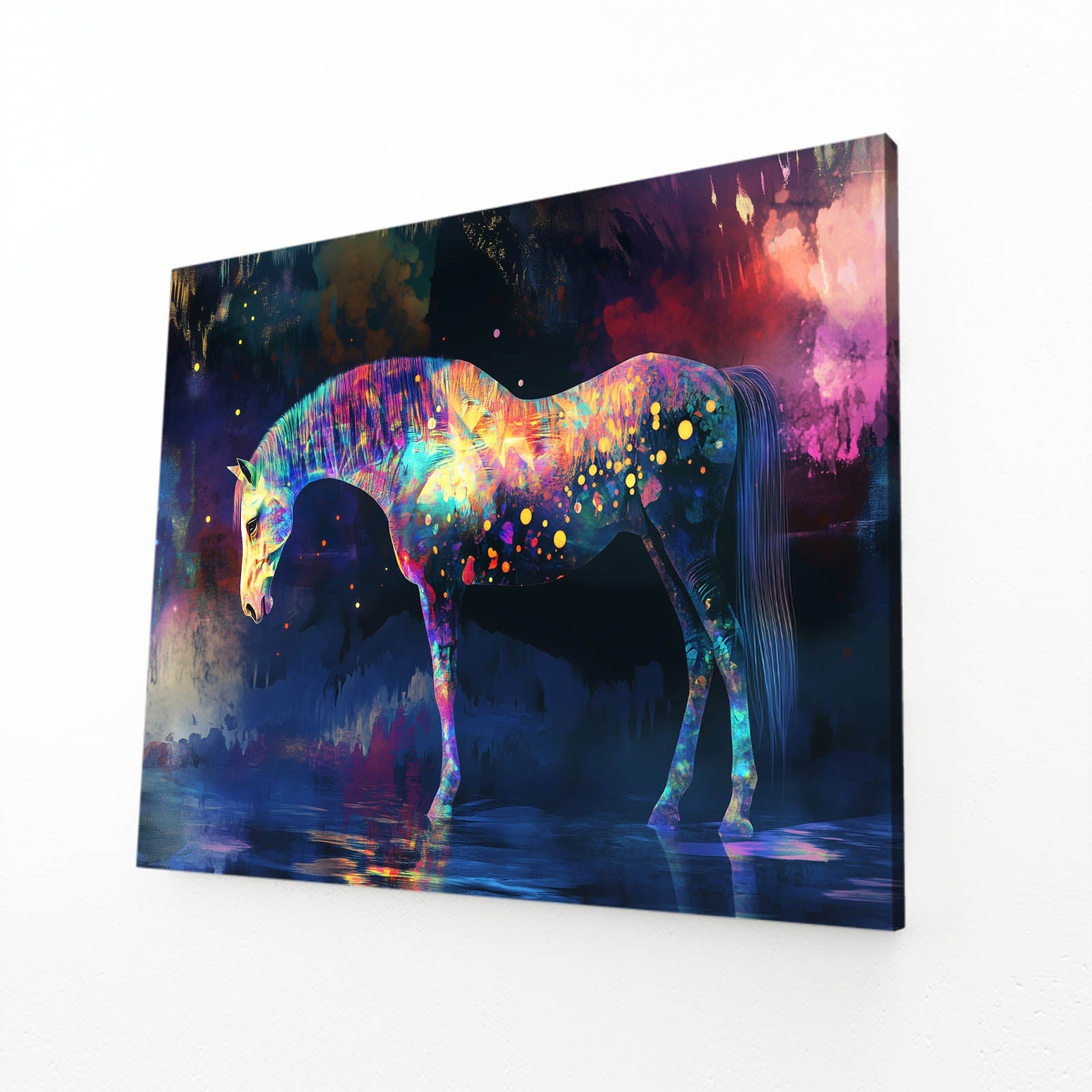 Nightly Horse Canvas – angled canvas view on white background