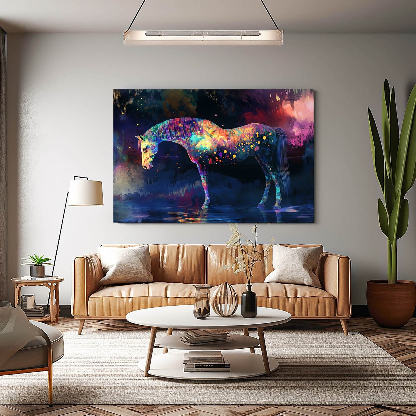 Nightly Horse Canvas – angled canvas view on white background