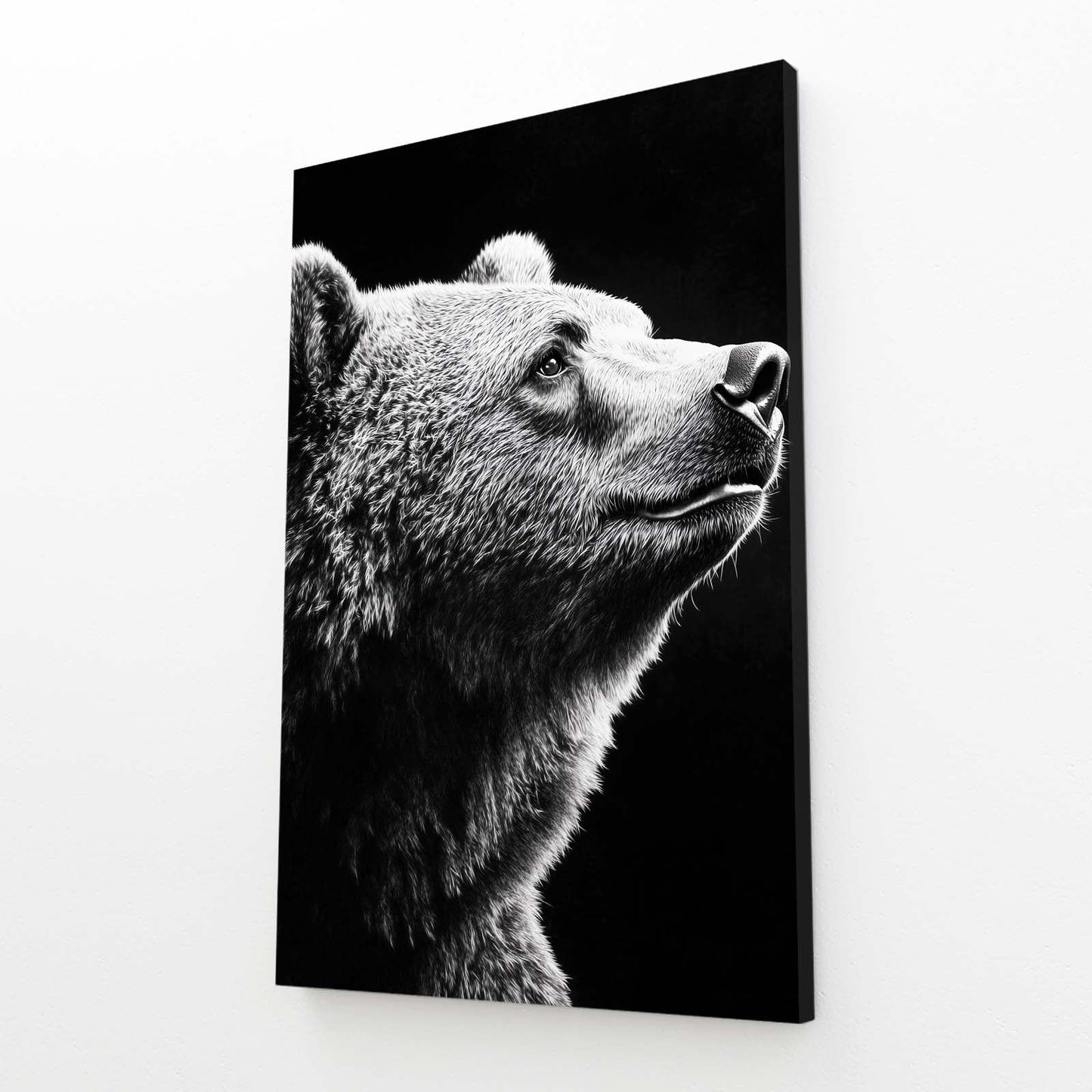 Noble Bear Photography Wall Art – angled canvas view on white background