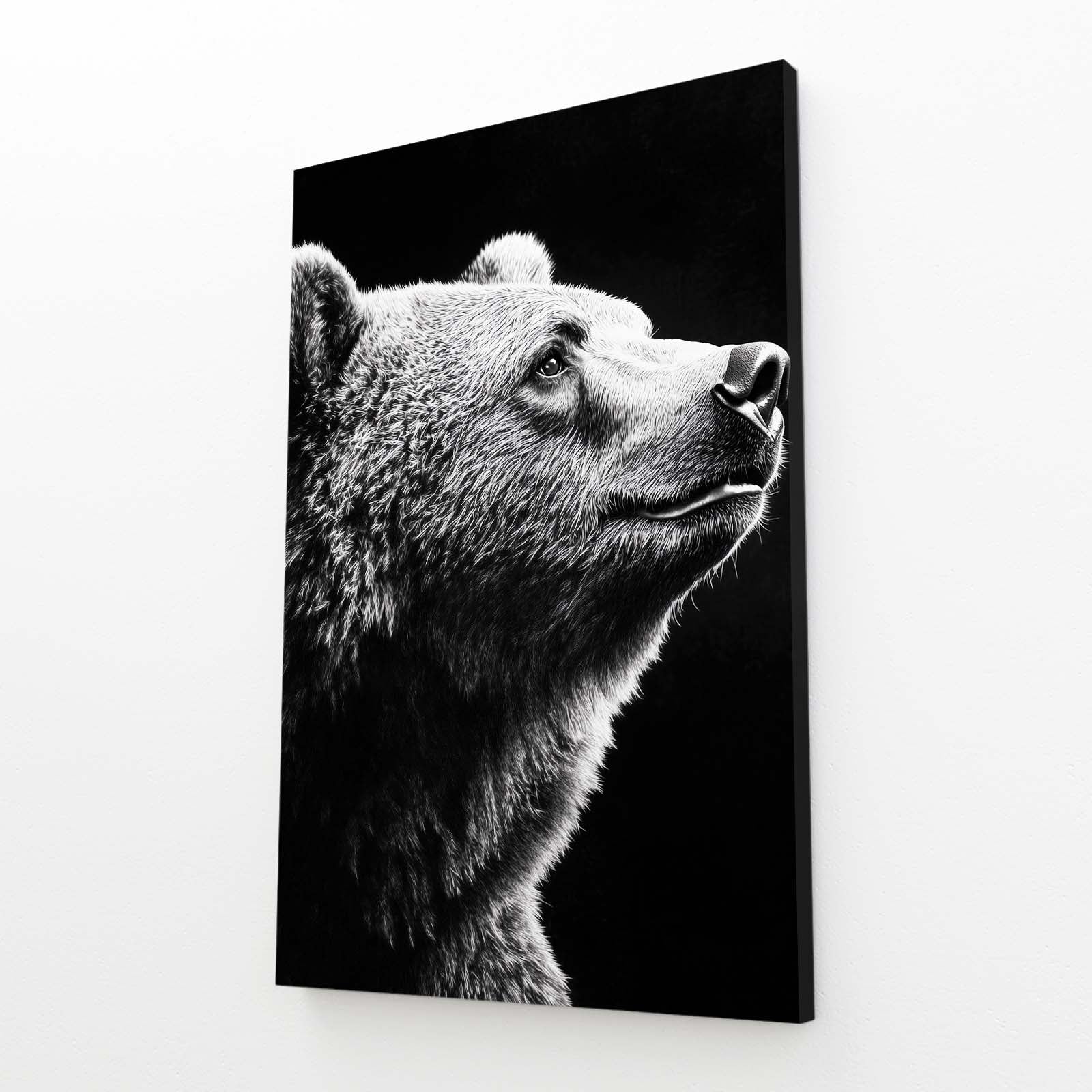 Noble Bear Photography Wall Art – angled canvas view on white background