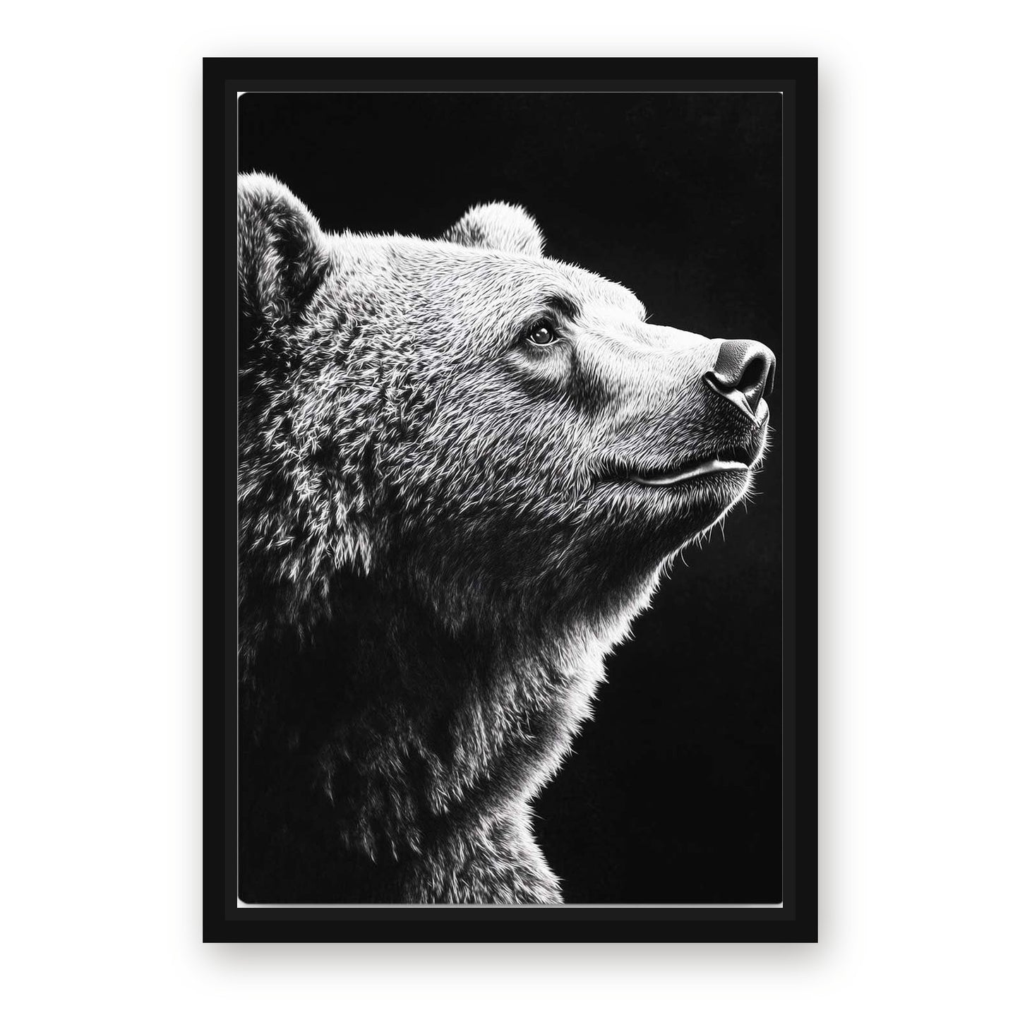 Noble Bear Photography Wall Art – with Premium Black wood frame