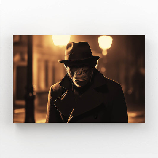 Noir Detective Lamp Monkey Canvas Art – noir detective lamp monkey canvas print