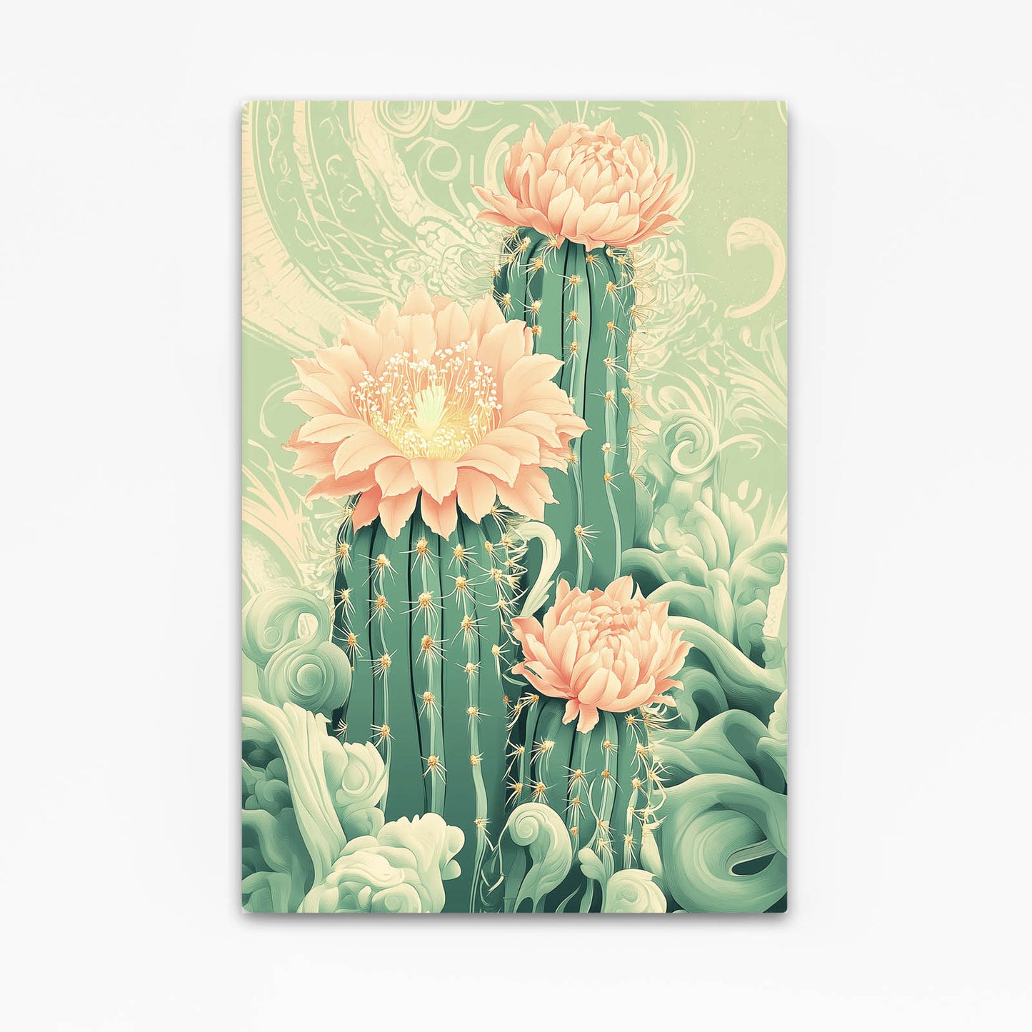 Nouveau Bloom Scroll Cactus Wall Decor – nouveau bloom scroll cactus canvas print