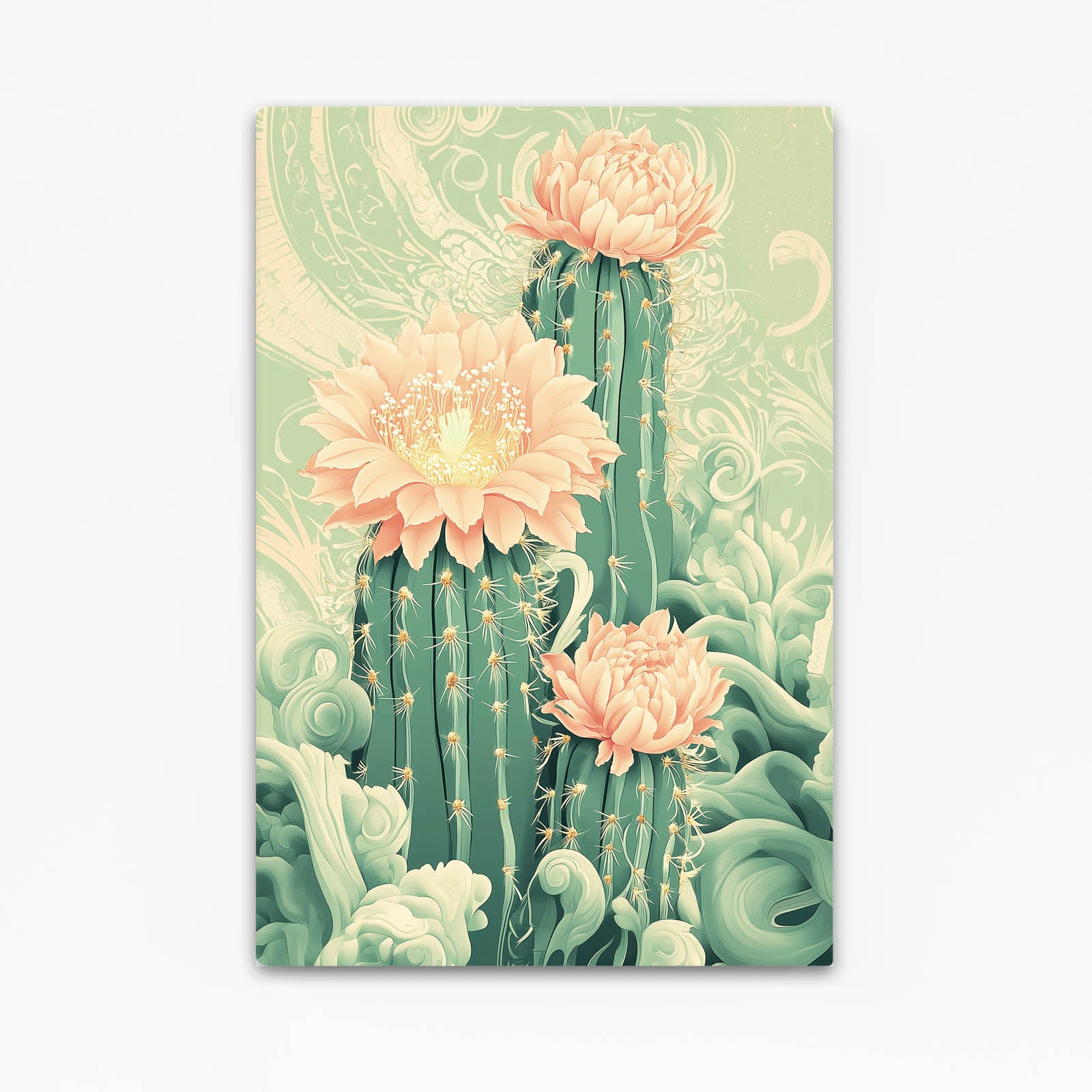 Nouveau Bloom Scroll Cactus Wall Decor – nouveau bloom scroll cactus canvas print