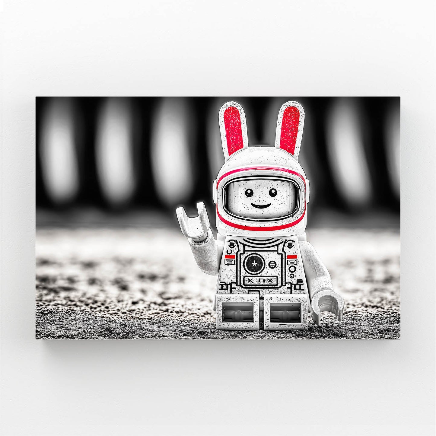 Nursery Bunny Art – angled canvas view on white background