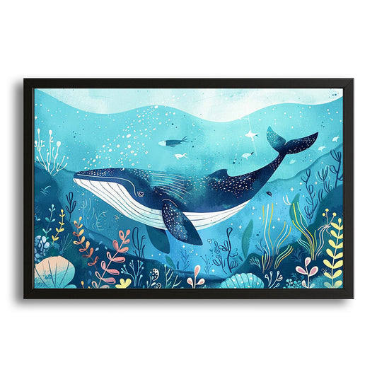 Nursery Wall Art Whale – canvas print on white background