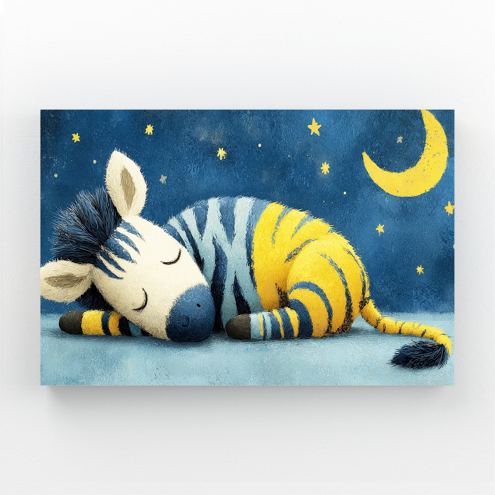 Nursery Zebra Canvas Art – styled in a furnished interior
