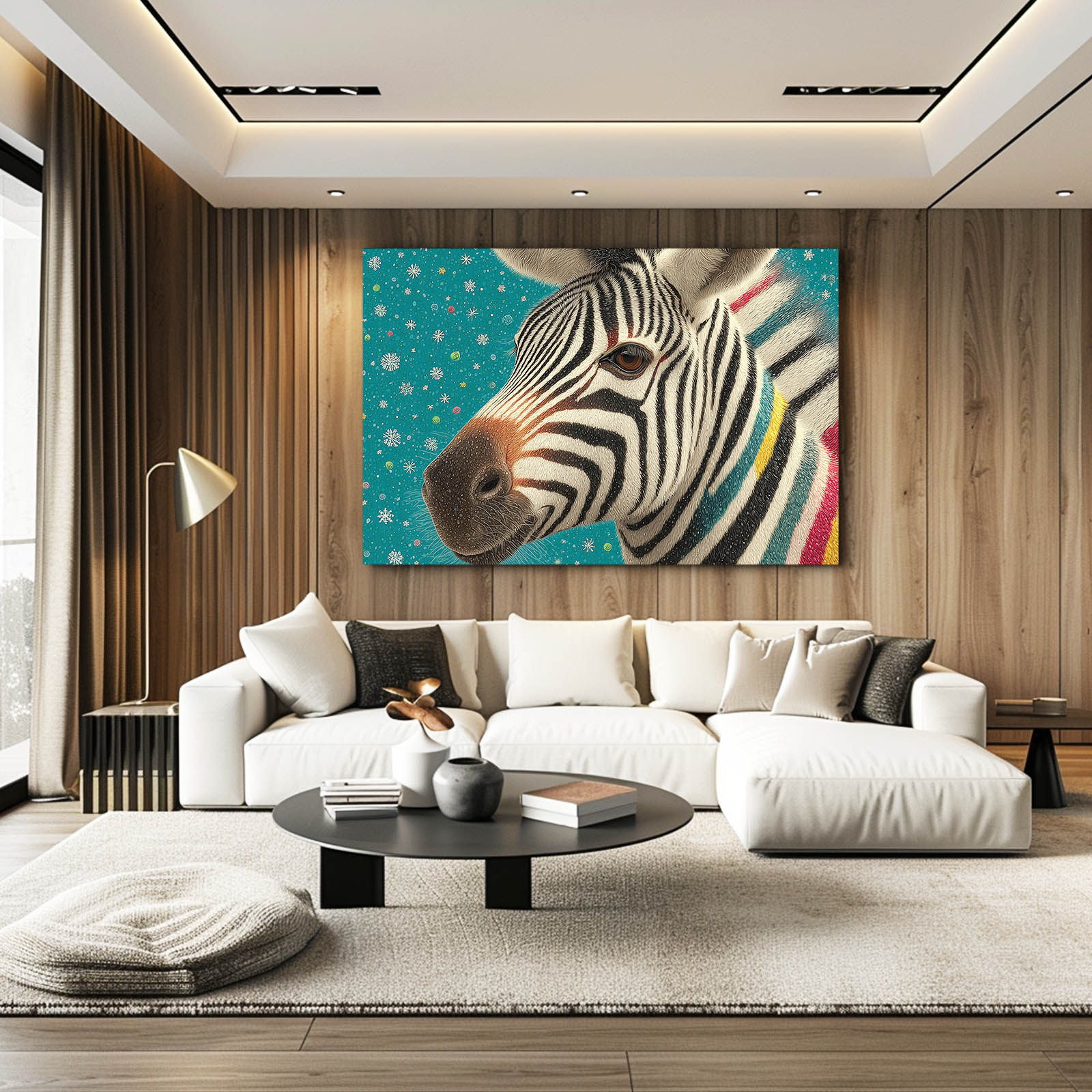 Nursery Zebra Canvas – styled in a furnished interior