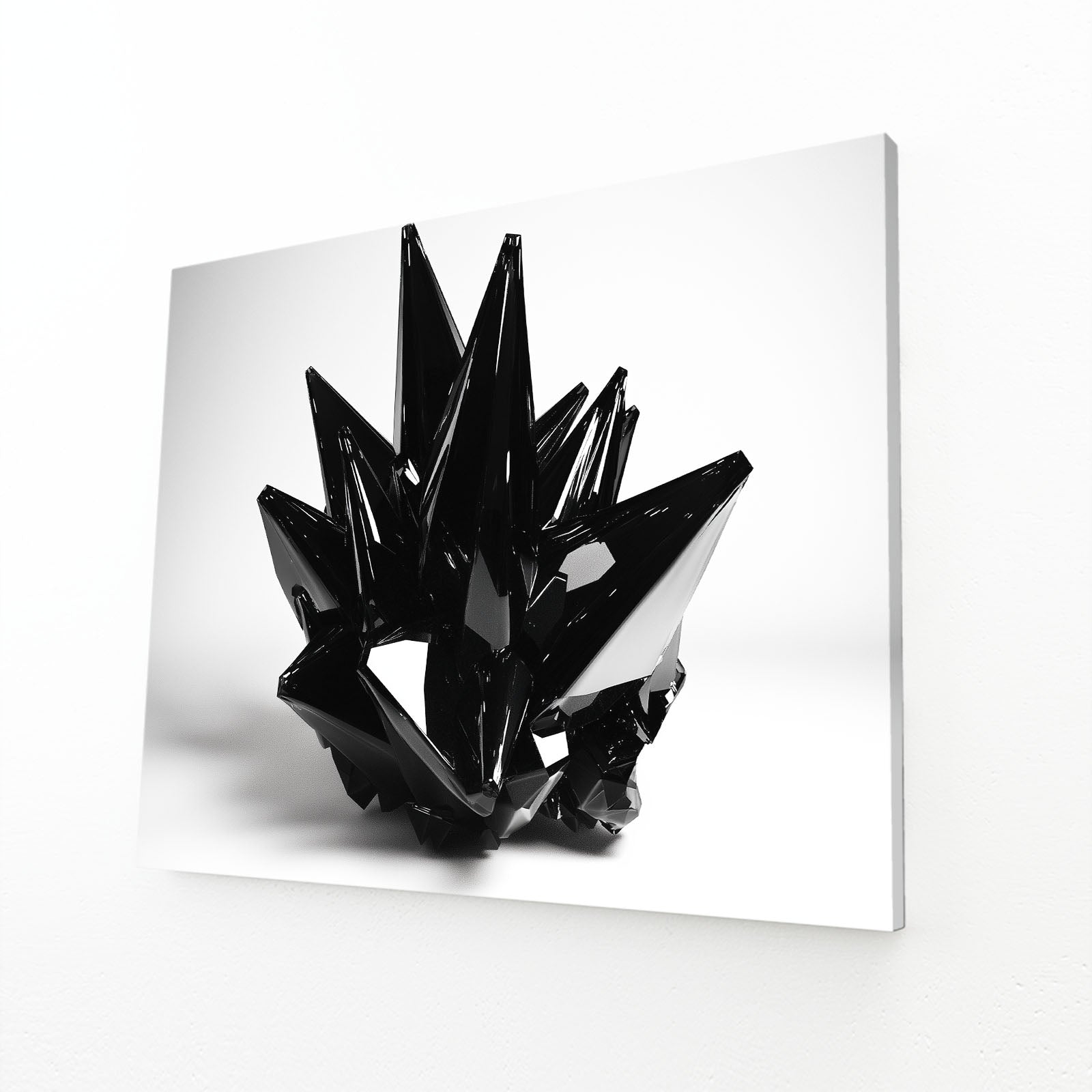 Obsidian Crystal Cluster Abstract Wall Art – obsidian crystal cluster abstract canvas print