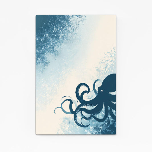 Ocean Spray Silhouette Octopus Canvas Art – canvas print on white background