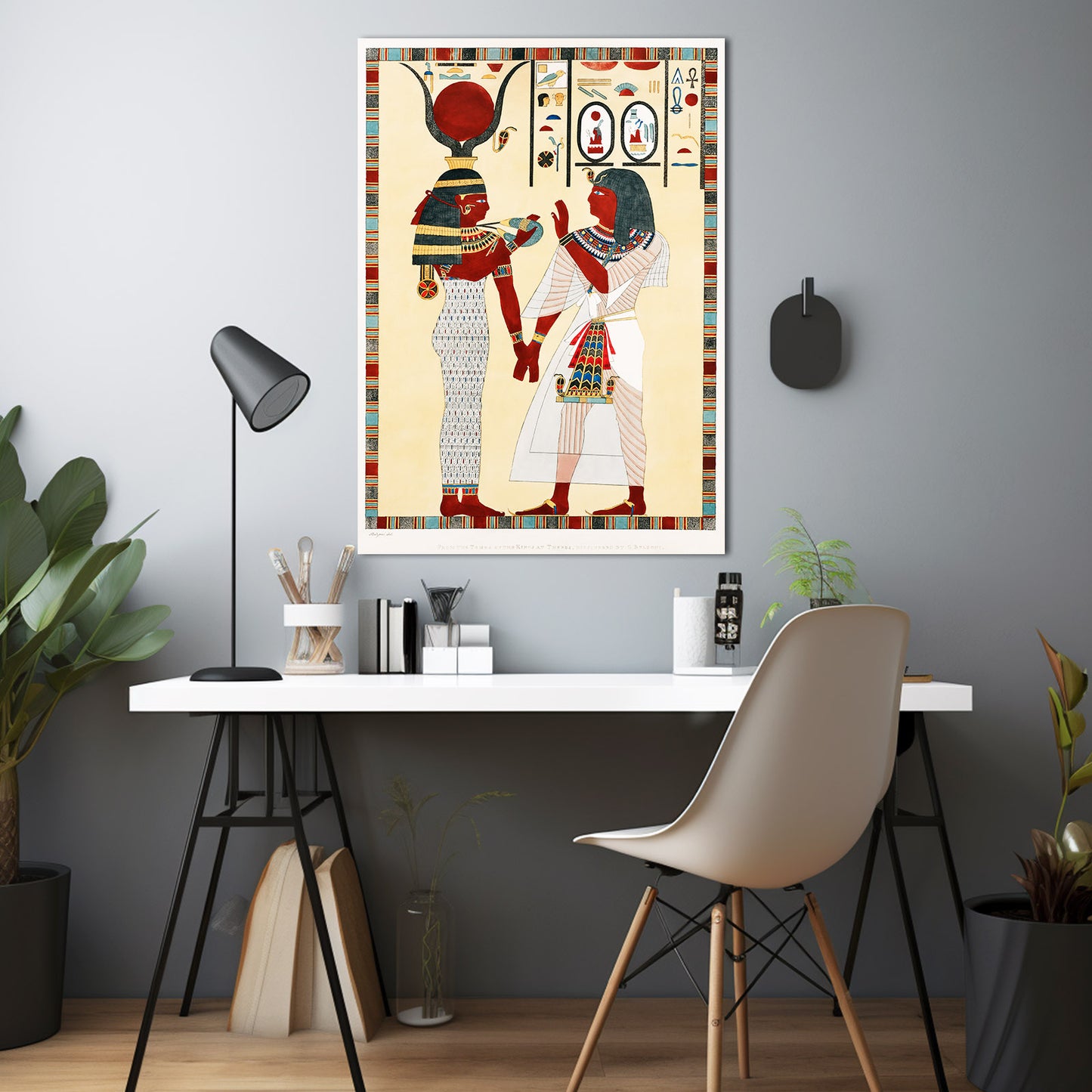 Offering Duo Illustration Egyptian Canvas – styled in a furnished interior