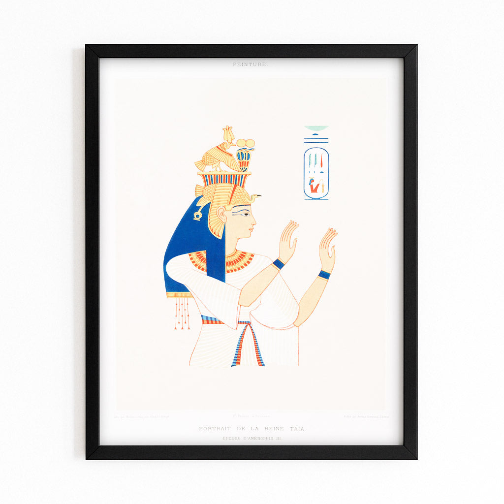 Offering Ritual Illustration Egyptian Art – with Premium Black frame on white background
