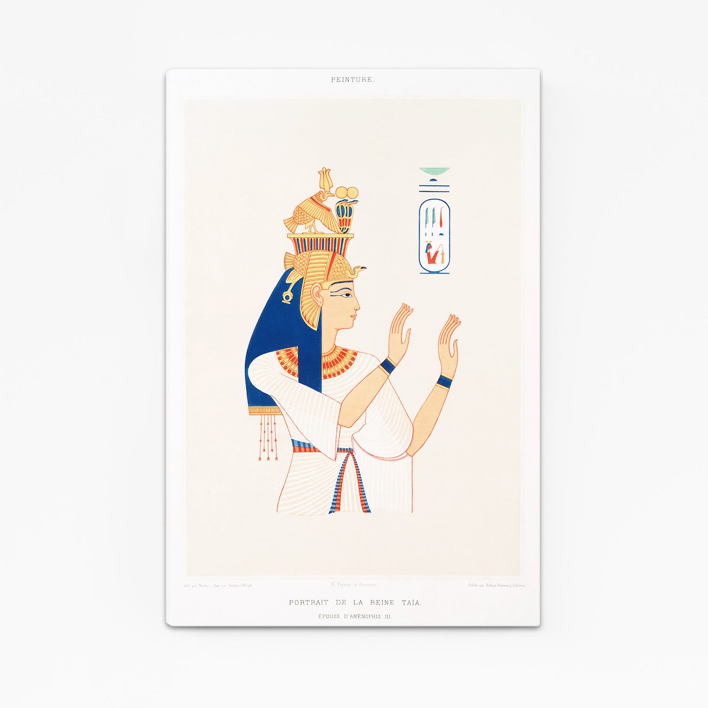 Offering Ritual Illustration Egyptian Art – angled canvas view on white background
