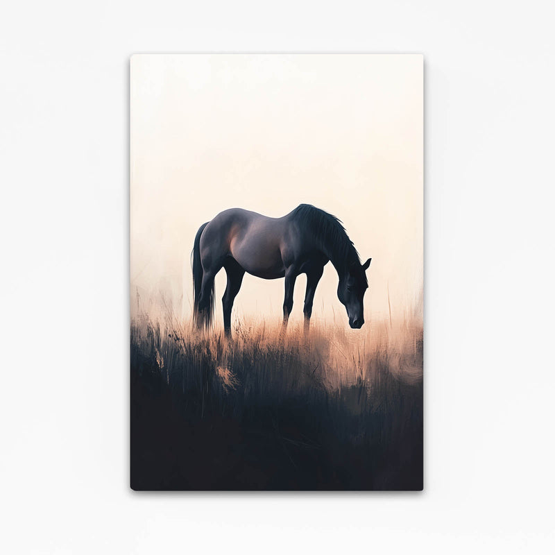 Office Horse Artwork – angled canvas view on white background