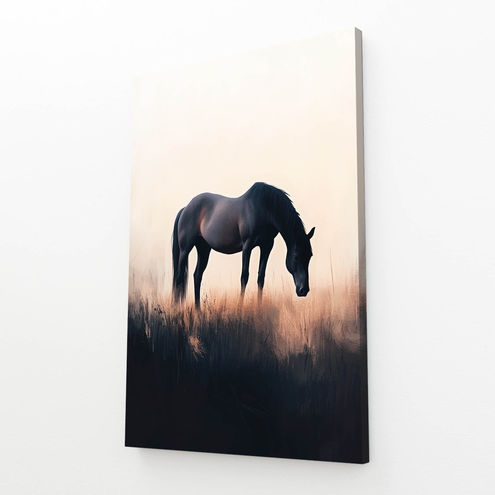 Office Horse Artwork – angled canvas view on white background