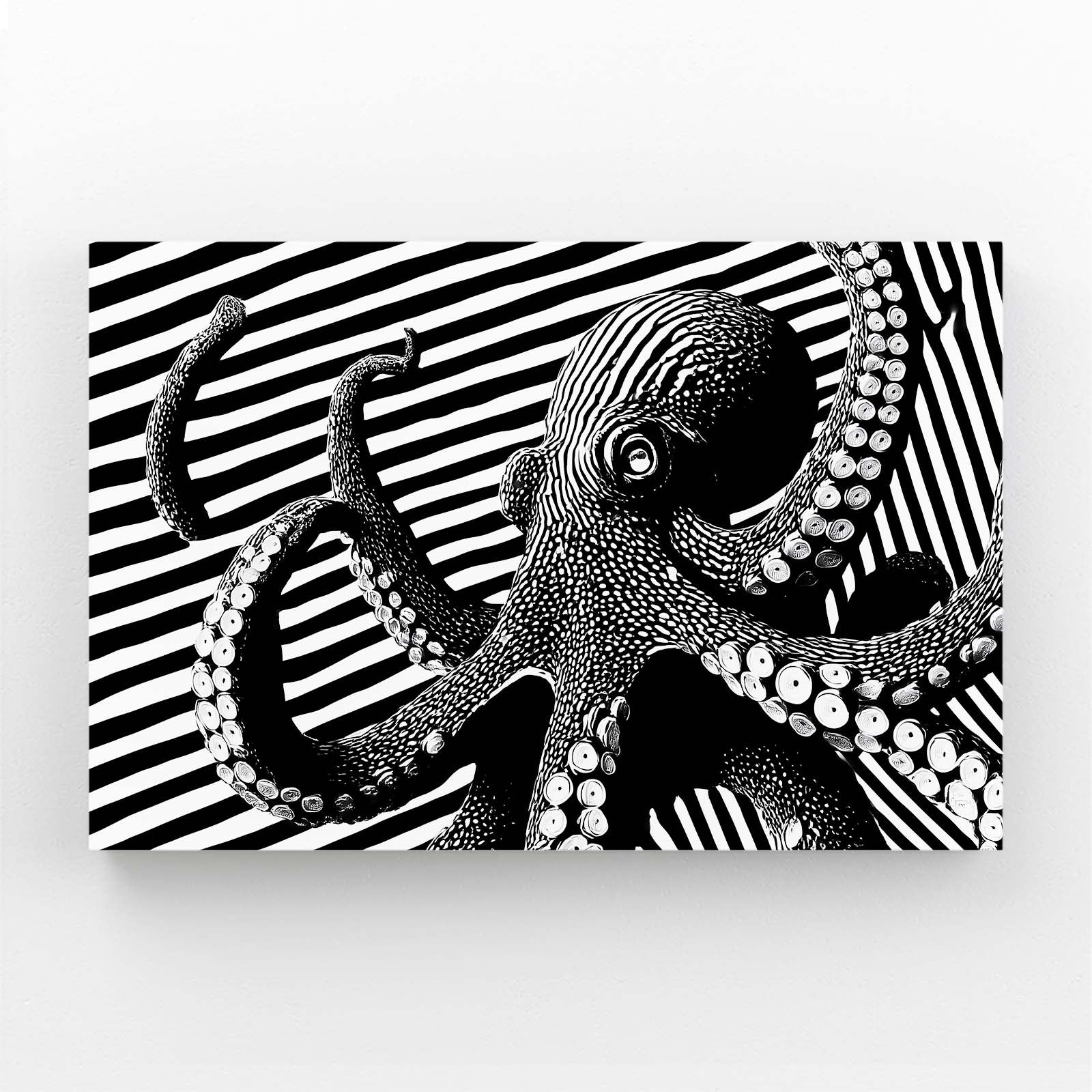 Optical Stripes Octopus Canvas Art – optical stripes octopus canvas print