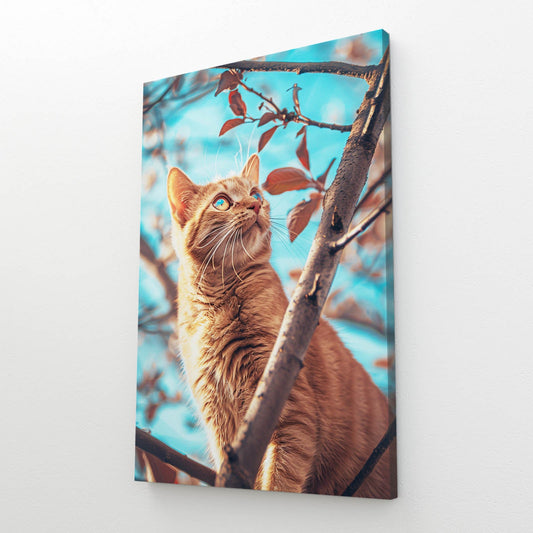 Orange Cat Wall Art Canvas