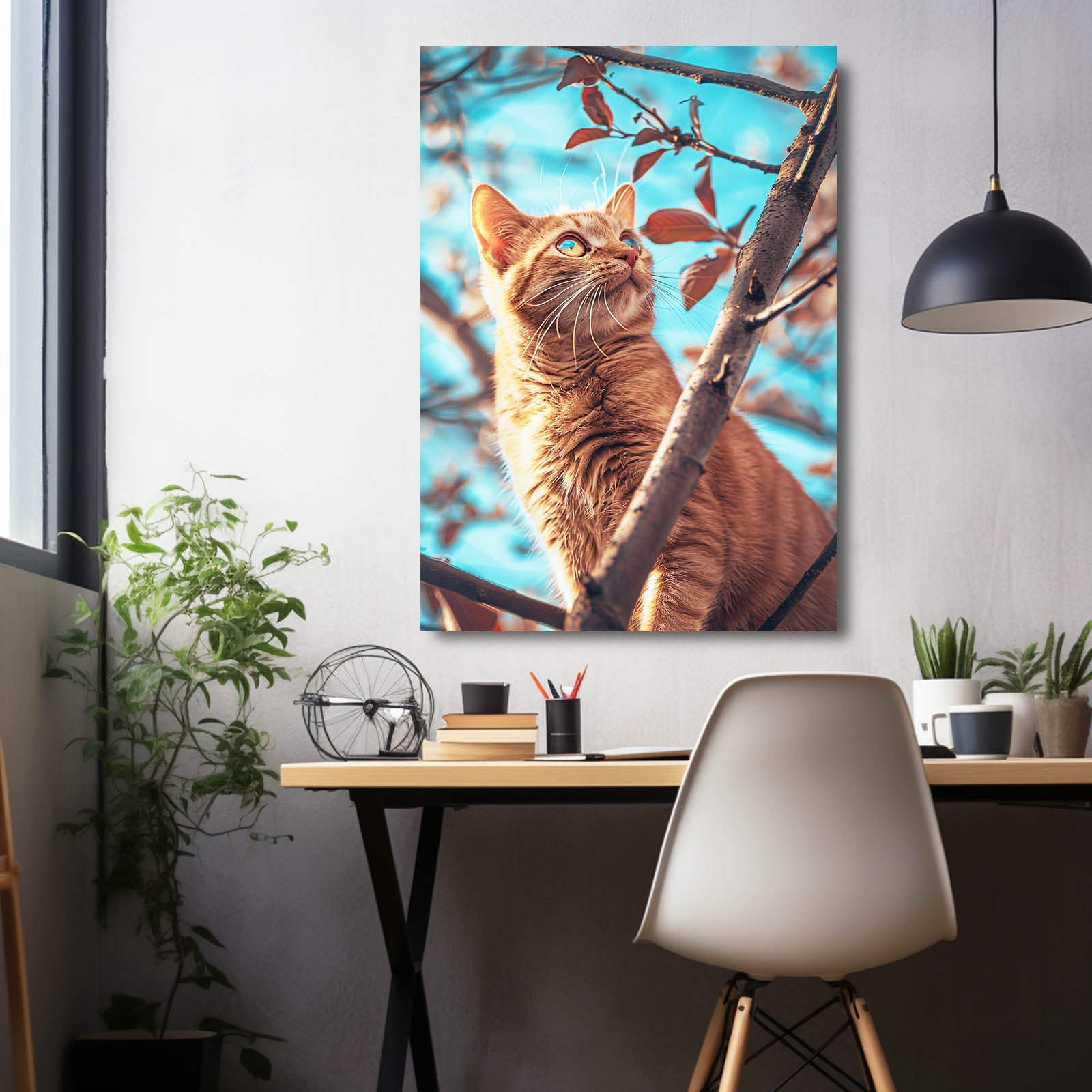Orange Cat Wall Art Canvas