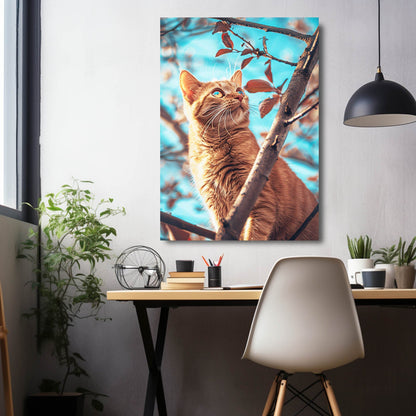 Orange Cat Wall Art Canvas