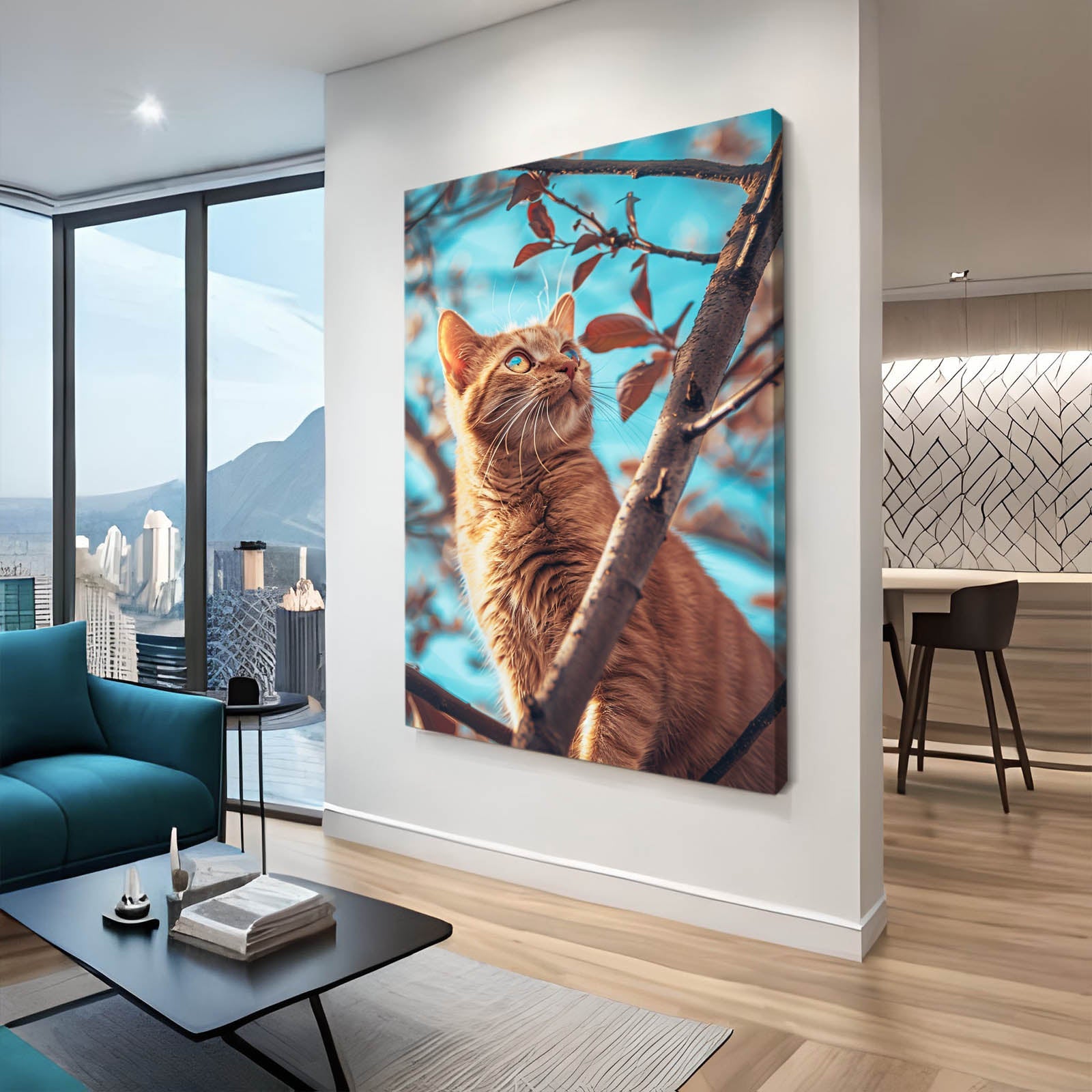 Orange Cat Wall Art Canvas