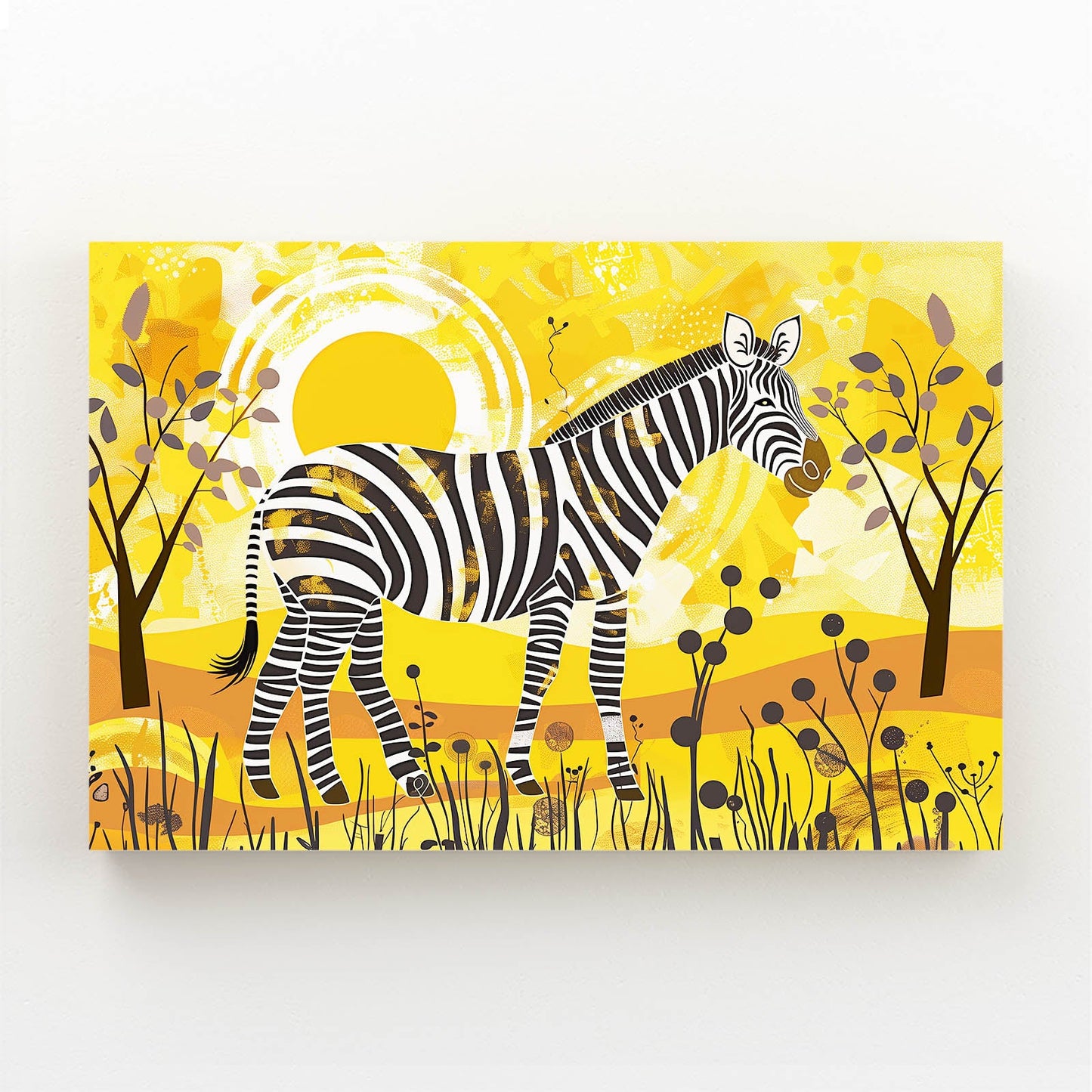 Orange Zebra Art – styled in a furnished interior
