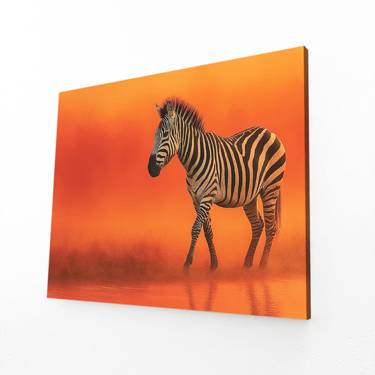 Orange Zebra Artwork – orange canvas print