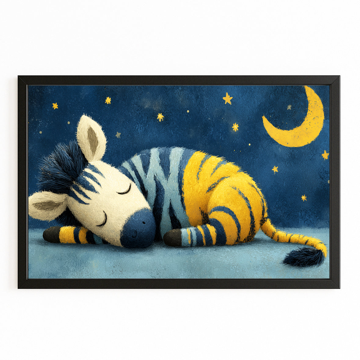 Orange Zebra Prints – with Premium Black frame on white background