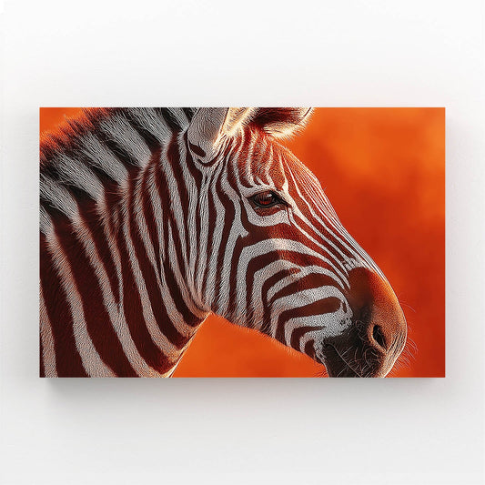 Orange Zebra Wall Art – styled in a furnished interior