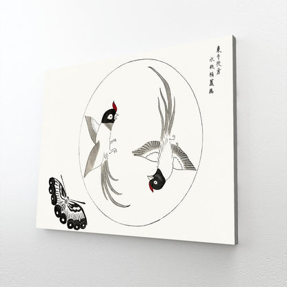Oriental Birds And Butterfly Wall Art