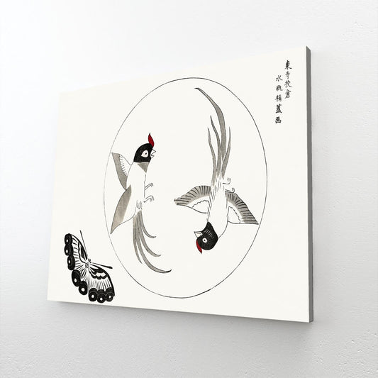 Oriental Birds And Butterfly Wall Art